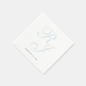 Elegant Dusty Blue Monogram Wedding Napkins Servet (Hoek)