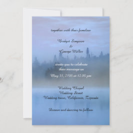 Elegant dusty blue natuur Wedding Invitation Kaart