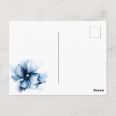 Elegant Dusty Blue Navy Bloemen Bruiloft Briefkaart (Achterkant)