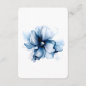 Elegant Dusty Blue Navy Bloemen Bruiloft Informatiekaartje (Achterkant)
