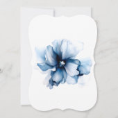 Elegant Dusty Blue Navy Bloemen Bruiloft Kaart (Achterkant)
