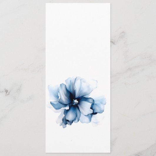 Elegant Dusty Blue Navy Bloemen Bruiloft Menu (Achterkant)