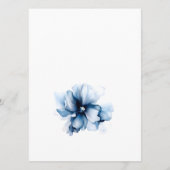 Elegant Dusty Blue Navy Bloemen Bruiloft Menu (Achterkant)
