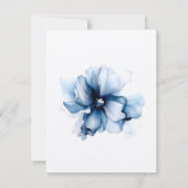 Elegant Dusty Blue Navy Bloemen Bruiloft RSVP Kaartje (Achterkant)