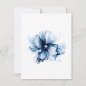 Elegant Dusty Blue Navy Bloemen Bruiloft RSVP Kaartje (Achterkant)