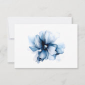Elegant Dusty Blue Navy Bloemen Bruiloft RSVP Kaartje (Achterkant)