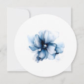 Elegant Dusty Blue Navy Bloemen Bruiloft Save The Date (Achterkant)