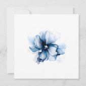 Elegant Dusty Blue Navy Bloemen Bruiloft Save The Date (Achterkant)