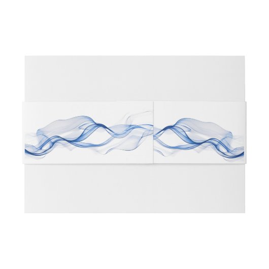 Elegant Dusty Blue Navy Bloemen Bruiloft Uitnodigingen Wikkel (Achterkant Voorbeeld)