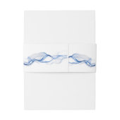 Elegant Dusty Blue Navy Bloemen Bruiloft Uitnodigingen Wikkel (Achterkant Voorbeeld)