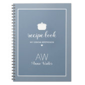 Elegant Dusty Blue Notitieboek voor mam Recipes (Voorkant)