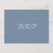 Elegant Dusty Blue Party Bruiloft Reactie RSVP Briefkaart (Voorkant)
