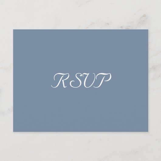 Elegant Dusty Blue Party Bruiloft Reactie RSVP Briefkaart (Voorkant)