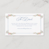 Elegant Dusty Blue Pastel Wildflower Crest Wedding Informatiekaartje (Voorkant)