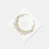 Elegant Dusty Blue Pastel Wildflower Crest Wedding Servet (Hoek)