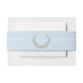 Elegant Dusty Blue Pastel Wildflower Crest Wedding Uitnodigingen Wikkel (Voorkant Voorbeeld)