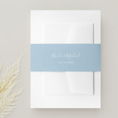 Elegant Dusty Blue Personalized Wedding Uitnodigingen Wikkel