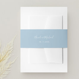 Elegant Dusty Blue Personalized Wedding Uitnodigingen Wikkel