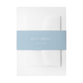 Elegant Dusty Blue Personalized Wedding Uitnodigingen Wikkel (Voorkant Voorbeeld)
