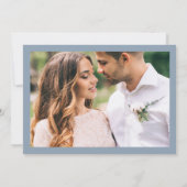 Elegant Dusty Blue Photo | Classic Luxe Save The Date (Achterkant)