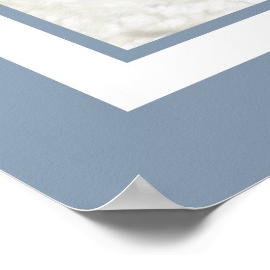 Elegant Dusty Blue Photo Weddenschap Welkomstteken Poster (Hoek)