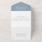 Elegant Dusty Blue Photo Wedding Invitation All In One Uitnodiging (Buitenkant)