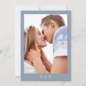 Elegant Dusty Blue Photo Wedding Save the Date (Achterkant)