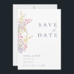 Elegant Dusty Blue Photo Wildflowers Wedding Save The Date<br><div class="desc">Announce your special day in timeless style with our Elegant Wedding Save the Date. Featuring a dusty blue color palette and sophisticated script, this design exudes elegance and refinement. The personalized monogram adds a chic, personal touch, making it the perfect preview of your upcoming wedding. Ideal for any season, this...</div>
