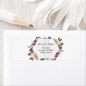 Elegant Dusty Blue Pink Floral Geometric Wedding Etiket (Insitu)