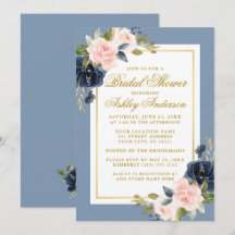 Elegant Dusty Blue Pink Floral Vrijgezellenfeest G