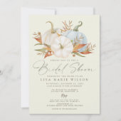 Elegant Dusty Blue Pumpkins Herfst Vrijgezellenfee Kaart (Voorkant)