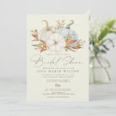 Elegant Dusty Blue Pumpkins Herfst Vrijgezellenfee Kaart (Staand voorkant)