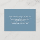 Elegant Dusty Blue QR Code Website RSVP Card Informatiekaartje (Achterkant)