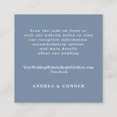 Elegant Dusty Blue QR Code Weddenschap Details Informatiekaartje (Achterkant)