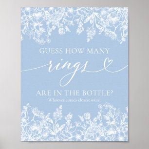 Elegant Dusty Blue raden hoeveel ringen spel teken Poster