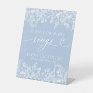 Elegant Dusty Blue raden hoeveel ringen spel teken Reclamebord Met Voetstuk