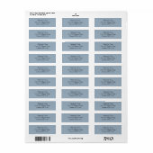 Elegant Dusty Blue Return Address Etiket (Full Sheet)