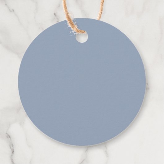 Elegant Dusty Blue Roos Floral Hartelijk dank Bedankjes Labels (Achterkant)