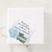 Elegant Dusty Blue Roos Weddenschap Bedankt Bedankjes Labels (In situ)