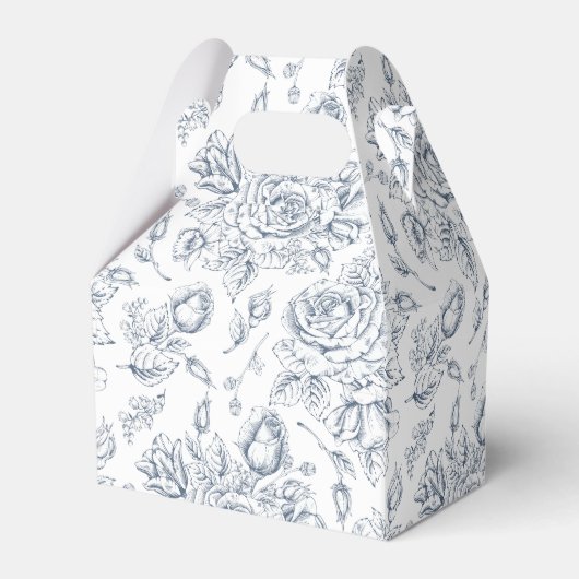 Elegant dusty blue  rozen bruiloft bedankdoosjes (Achterkant)