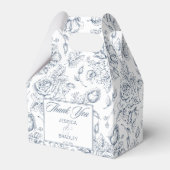 Elegant dusty blue  rozen bruiloft bedankdoosjes (Voorkant Zijde)