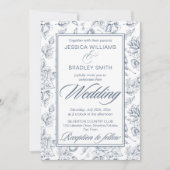 Elegant dusty blue rozen bruiloft kaart (Voorkant)