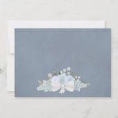 Elegant Dusty Blue Rozen Calligraphy Photo Wedding Save The Date (Achterkant)