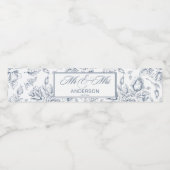 Elegant dusty blue  rozen voor de bruiloft waterfles etiket (Enkel label)