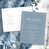 Elegant Dusty Blue Save the Date Briefkaart