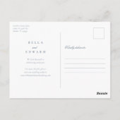Elegant Dusty Blue Save the Date Briefkaart (Achterkant)