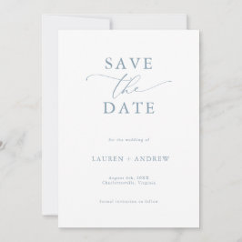 Elegant Dusty Blue Save the Date Kaart