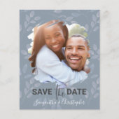Elegant Dusty Blue Save the Date Photo Wedding (Voorkant)