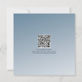 Elegant Dusty Blue Save the Date QR Code Weduwen Kaart (Achterkant)