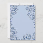 Elegant Dusty Blue Script Bridgerton bruiloft Kaart (Achterkant)